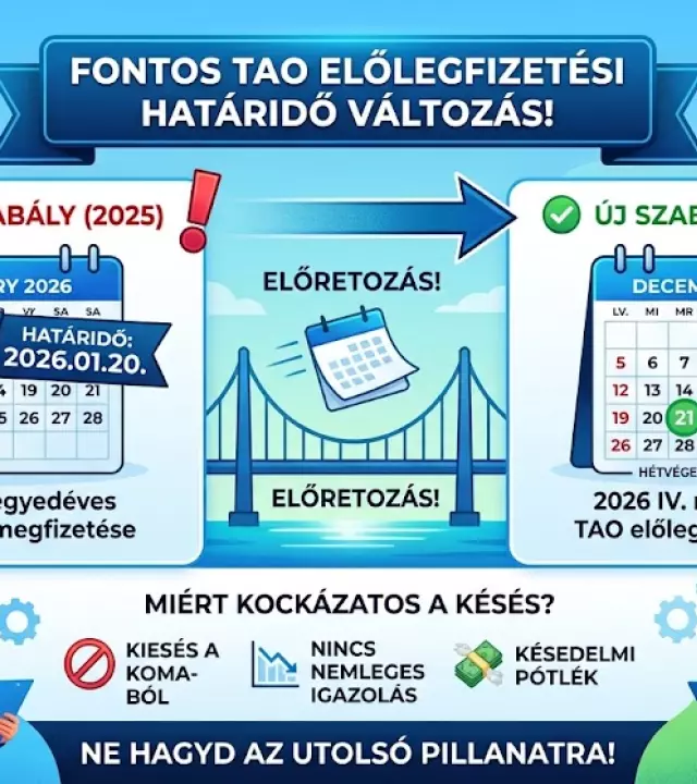 Figyelem, v&aacute;ltoz&aacute;s a t&aacute;rsas&aacute;gi ad&oacute;előleg-fizet&eacute;si k&ouml;telezetts&eacute;gben - Decemberre tol&oacute;dik előre a negyedik negyed&eacute;ves hat&aacute;ridő