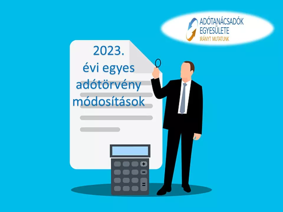 2023. évi egyes adótörvény módosítások- jegyzet
