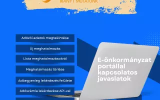 E-&ouml;nkorm&aacute;nyzat port&aacute;llal kapcsolatos ad&oacute;kamarai javaslatok