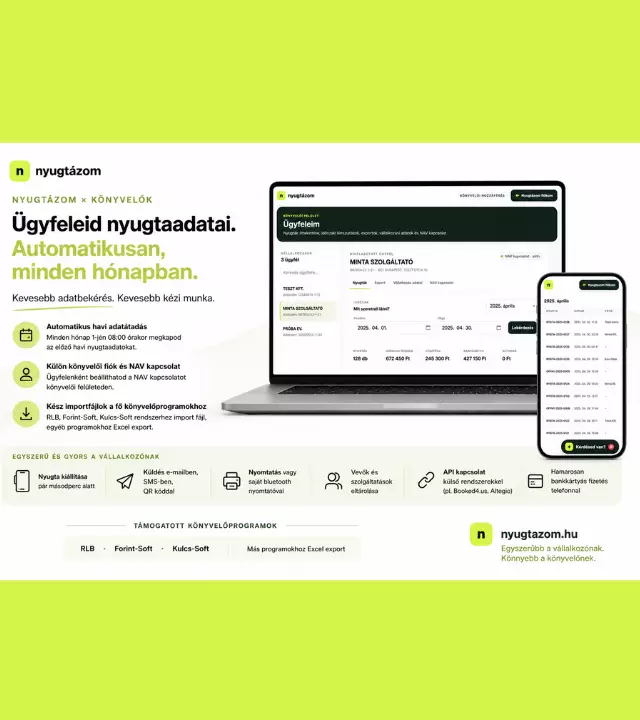 Nyugtazom.hu &ndash; egyszerűbb nyugt&aacute;z&aacute;s a v&aacute;llalkoz&oacute;nak, kevesebb adminisztr&aacute;ci&oacute; a k&ouml;nyvelőnek