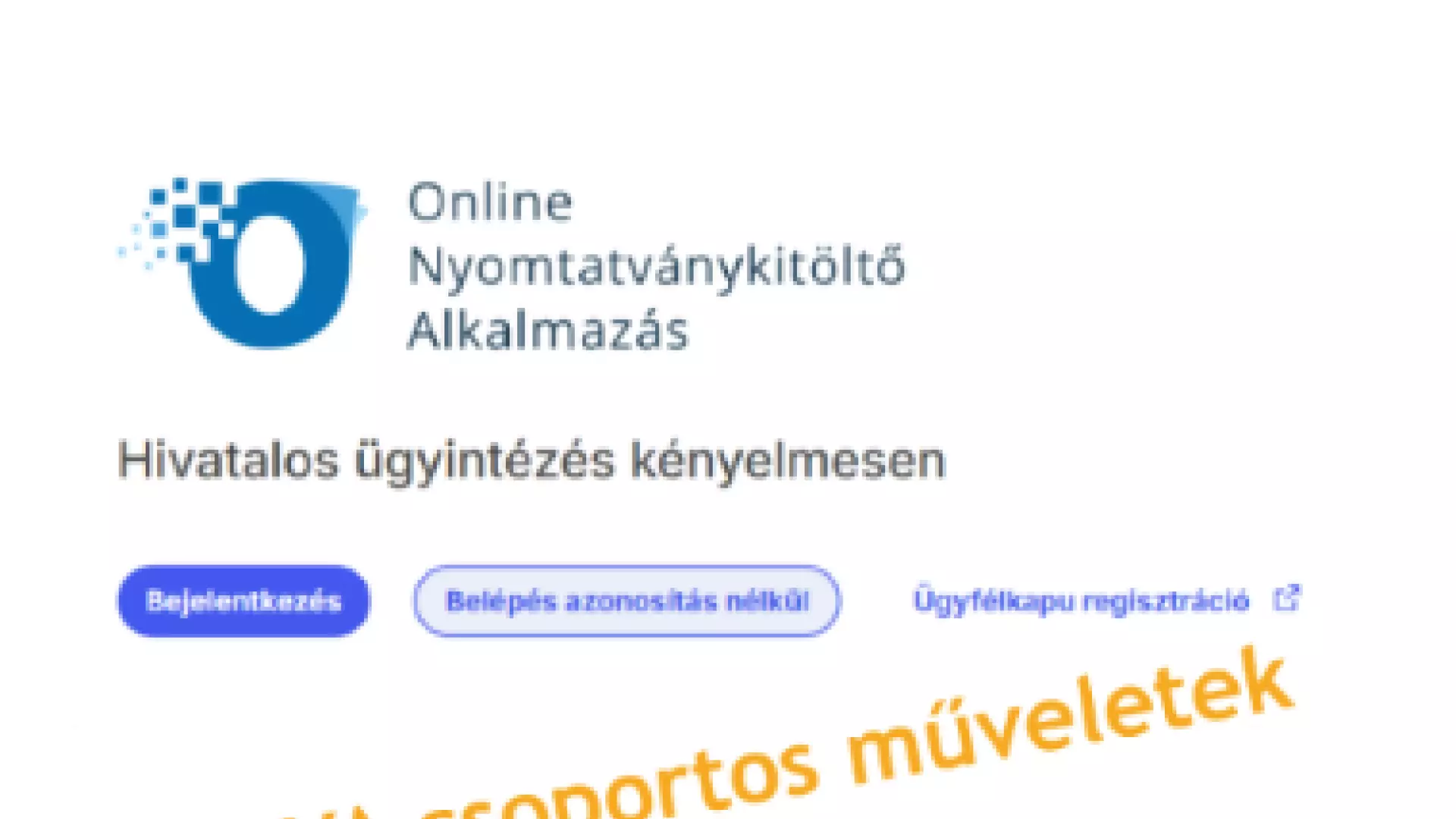 ONYA csoportos műveletek