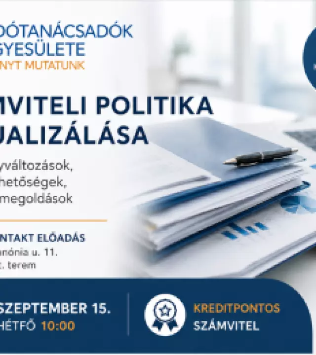 A sz&aacute;mviteli politika &eacute;s a kapcsol&oacute;d&oacute; szab&aacute;lyzatok aktualiz&aacute;l&aacute;sa k&eacute;p