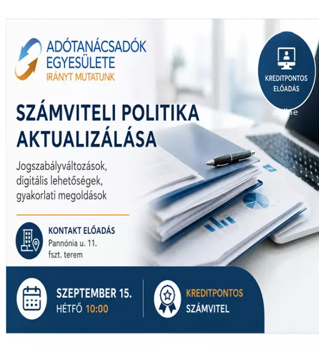 A sz&aacute;mviteli politika &eacute;s a kapcsol&oacute;d&oacute; szab&aacute;lyzatok aktualiz&aacute;l&aacute;sa k&eacute;p